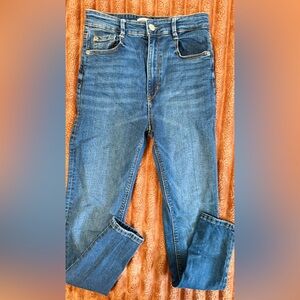 Pull&Bear Blue Straight Jeans with Natural Fading
